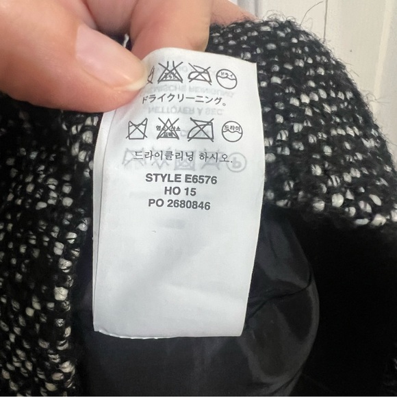 J Crew Black White Tweed Lace Cap Sleeve Contrast Sheath Dress Wool Blend Size 2 - Picture 9 of 10